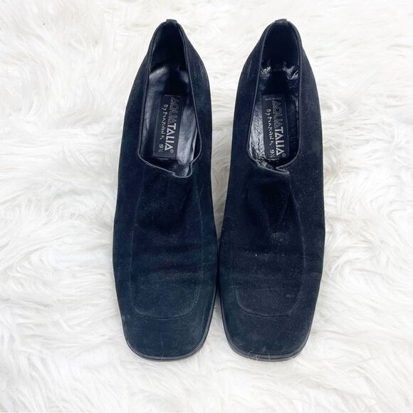 Vintage Aquatalia Slip On Suede Block Heel Loafers - Picture 2 of 9